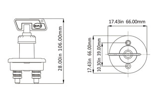 Akü Devre Kesici Şalter 275A 12/24V - 3