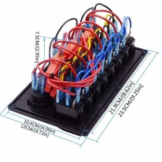 Bfy Switch Panel 8'li + Usb + Çakmaklık + Çakmak + Voltmetre - 3