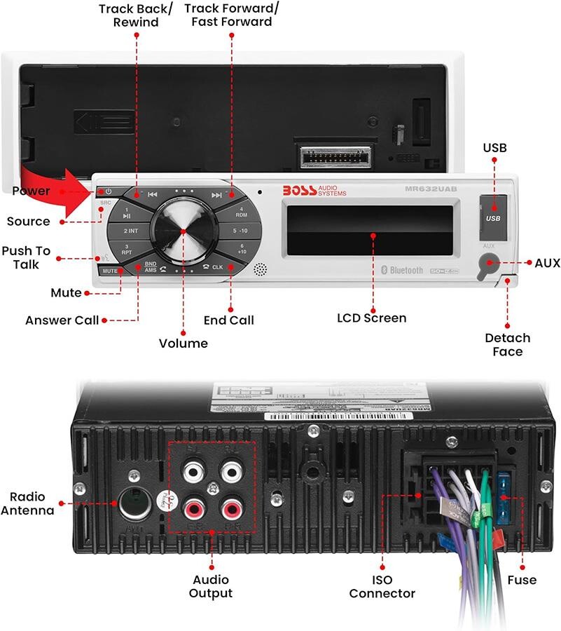 Boss Audio MR632UAB Marin Teyp Beyaz - 2